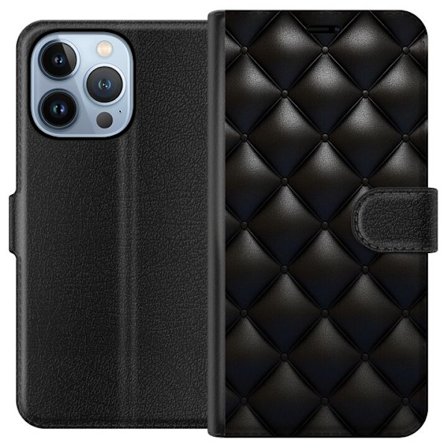 Kompatibel Tegnebogsetui til Apple Apple iPhone 13 Pro Læder Sort