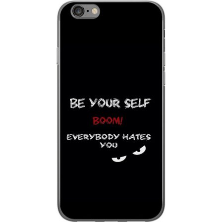 Yhteensopiva Puhelinkuori Apple iPhone 6 Tumma minimalistinen tekstillustraatio ironisella viestillä ja uhkaavan silmien mustalla kontrastilla