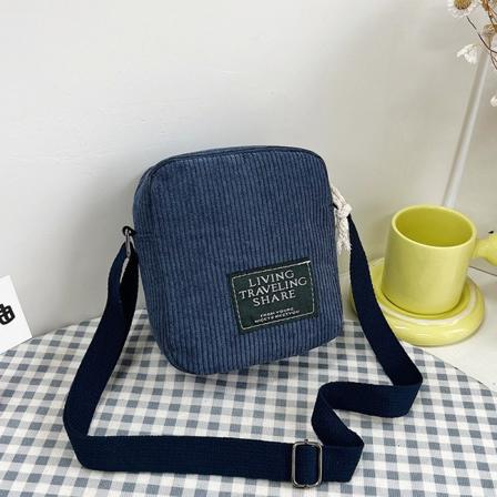 Uusi casual Cross-body laukku, yksi olkalaukku Simple vakosametti S Dark blue