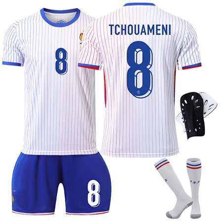 Frankrig 2024 trøje fodboldtrøje europæisk cuppean cup udgave hjem børn voksen sæt nr. 8 TCHOUAMENI