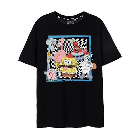 SpongeBob SquarePants T-shirt med kort ärm för män, gruppbild, S, B