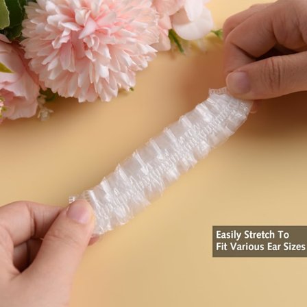 100-pack Öronöverdrag för Duschen, Engångs Öronproppar för Skydd av Öron, Duschhattar för Hårfärgning, Duschar, Bad, Salonger