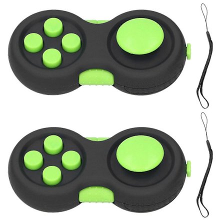 2 stk Hudplukk Pute Leke Angst Stressavlastning Fingertupp Leke Barn Voksne Håndgave (Svart Grønn) YEMAA