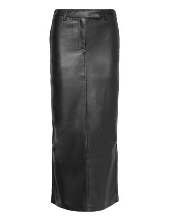 Maxi Pu Skirt Knælang Nederdel Black Gina Tricot