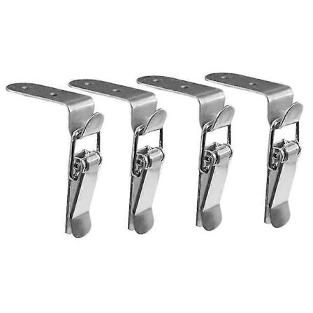 90 Grader Andebekkslås Hengelås Rustfritt Stål Fjærbelastet Trekklås Klemme Sølv Hasp Lås Fangst A