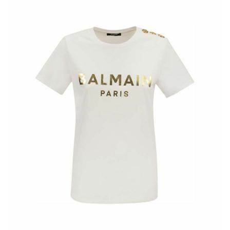Balmain Print T-Shirt Hvid, Dame T-shirts