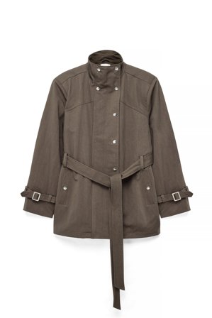 Alexia x NA-KD Trench court à larges épaulettes - Trenchcoats - Marron - EU 36
