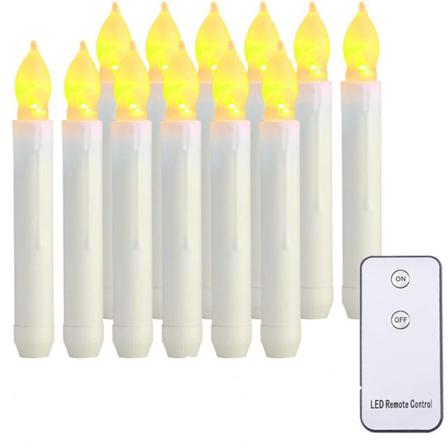 12-pack Flamlösa Falska Ljus, 0,8" Diameter X H 6,5"