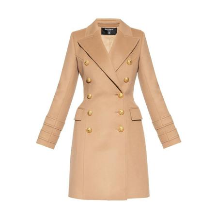 Balmain - Ullkappor - Beige - Dam - Storlek: S, Dam, Storlek: S