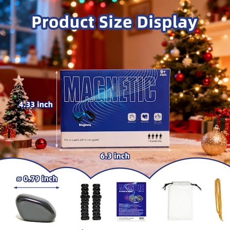 Magnetic Ability Games – Magnetsteiner, brettspill for familie eller venner, for 1 til 4 spillere, IQ-spill