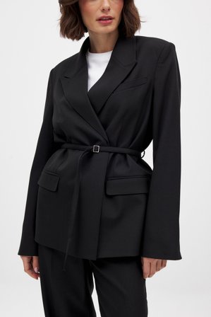 NA-KD - Vanlig blazer med belte - Blazere med belte - Svart - EU 36