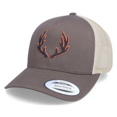 Hunter - Brun adjustable Keps - 3D Antlers Brown/Khaki Trucker @ Hatstore