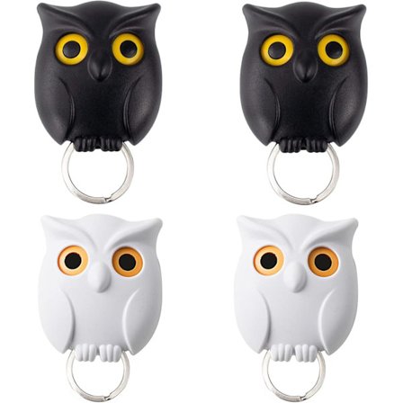 4 Stykker Ugle Nøkkelholder for Vegg, Automatisk Åpne og Lukke Øyne Ugle Nøkkelholder, Veggmontert Nøkkelholder, for Vegg Hengende Nøkler