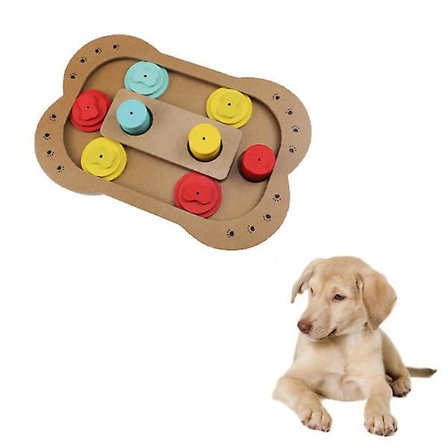 Træpoteformet kæledyr hund kat IQ træning legetøj pædagogisk fodring spil pote puslespil plade hundelegetøj
