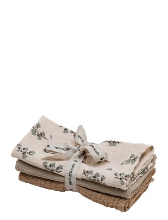 Muslin Burp Cloths 3 Pcs Baby & Maternity Baby Sleep Muslins Muslin Cloths Multi/mønstret Garbo&Friends