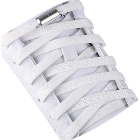 2 par elastiske flate skolisser med metallås, ingen slips elastisk