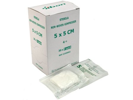 yibon Kompress NW steril 5-p 5x5cm 150/fp - Lyreco - Sjukvård och omsorg - Förband och fixering - Kompresser