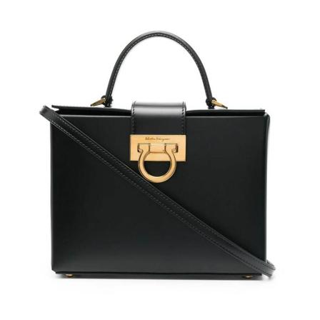 Salvatore Ferragamo, Borsa Trifolio media Czarny, Kobieta, Rozmiar: ONE Size