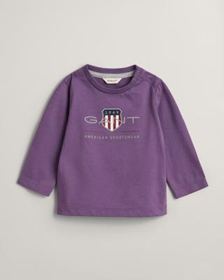 GANT - Langermet t-skjorte til baby med stor logo - Unisex - 86