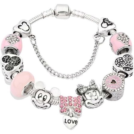 Damarmband i guld med berlocker, inspirerat av Pandora, med roséguld-färg, 19 cm, hjärtberlocker, armband Y2K, smycken för hand, armband för kvinnor 