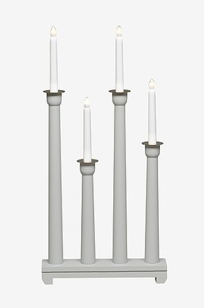 Jotex - 4 Ljus Trä 59cm Grå Elljusstake - Köp Adventsljusstakar hos Jotex