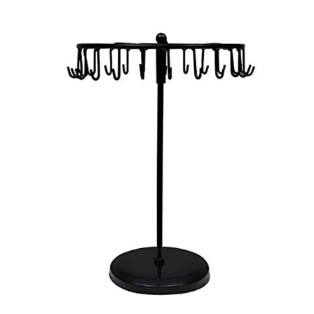 23 kroker roterende halskjede displayholder anheng armbånd smykkestativ stativ svart Black
