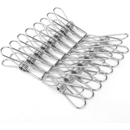 40 stk klesklyper, superfjærklemme, metallklesklemme, holdbart rustfritt stål, brukt til klær/snackpose/utendørs/kjøkken/kontor