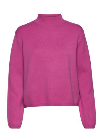 Slfmerle Cali Ls Knit Highneck B Pink Selected Femme
