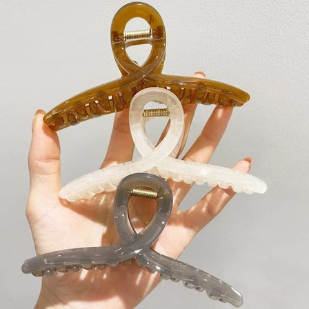 Franske hårklips, 3 stk trekant hårklips medium voksen kvinner, sklisikre klohårklips for jenter-A