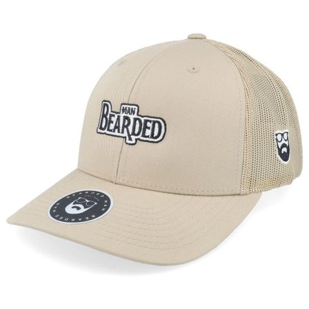 Bearded Man - Beige trucker Keps - Fab Beardedmania 5-Panel Retro Khaki Trucker @ Hatstore