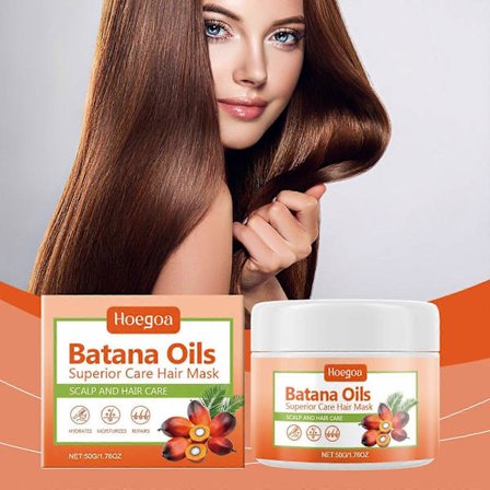 Rå Batanaolie til hårvækst og tykkelse, 100% ren økologisk Hondurasolie, reparerer tørt og skadet hår, mod hårtab og spaltede spidser, styrker og 