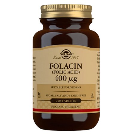 Solgar Folsyre 400 mcg (Folacin) 250 tabl., Helse & Madvarer, Vitaminer, Folsyre