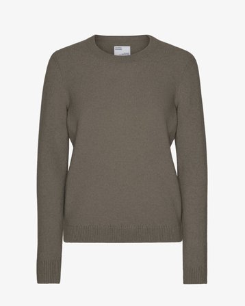 Women Classic Merino Wool Crew - Dusty Olive - Female - S