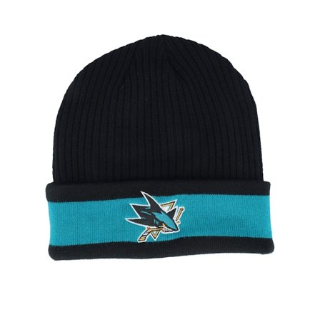 Fanatics - NHL Preto cuff Beanie - San Jose Sharks Beanie Black/Active Blue Cuff @ Hatstore