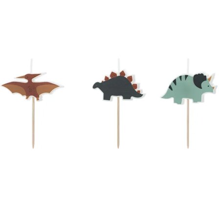 Dinosaurukset Triceratops Kakkukynttilät 3-pack