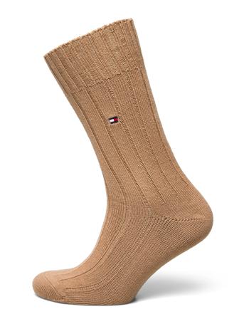 Th Men Sock 1P Wool Bootsock Underwear Socks Regular Socks Beige Tommy Hilfiger