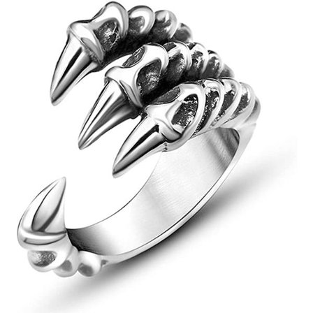 Klo ring punk stil pekfinger dragon ring eagle dragon kloöppning justerbar ring