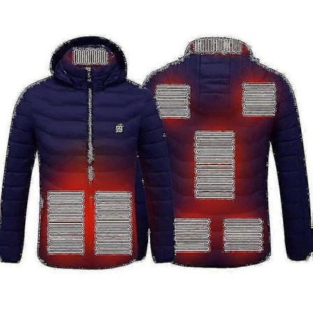 Oppvarmet jakke, varm elektrisk varmejakke for utendørs bruk om vinteren, 8 varmesoner