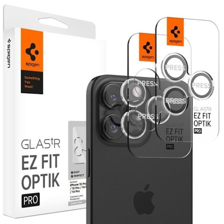 [2-PAK] Spigen iPhone 15 Pro/15 Pro Max Kameralinsskydd i Hærdet Glas