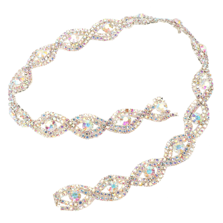 1 yard Glittrande Rhinestone Ribbon Claw Chain DIY Dekor 1,5 cm Bredd (AB Rhinestone)