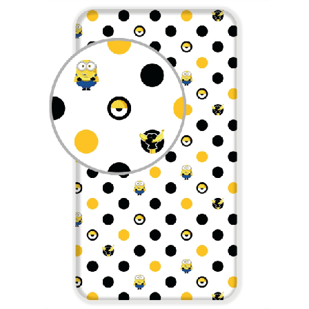Despicable Me Cotton Minions Lakan Enkel Svart/gul/w