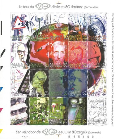 Belgien - Det 20. århundrede - Postfrisk ark