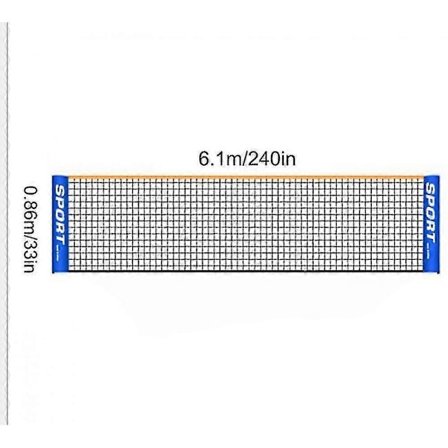 Tennisnet Bærbart Badmintonnet Sæt - Til Tennis Fodboldtennis Pickleball 6,1m