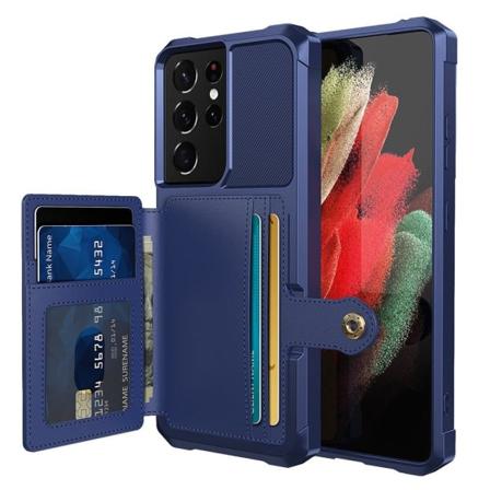 TG Eksklusivt Deksel med Kortlomme - Samsung Galaxy S21 Ultra Blå