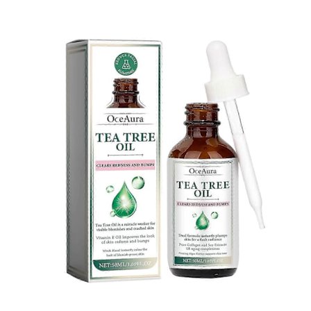 Tea Tree Oil - Återfuktande ansiktsserum för fet hy, minskar finnar och mörka fläckar