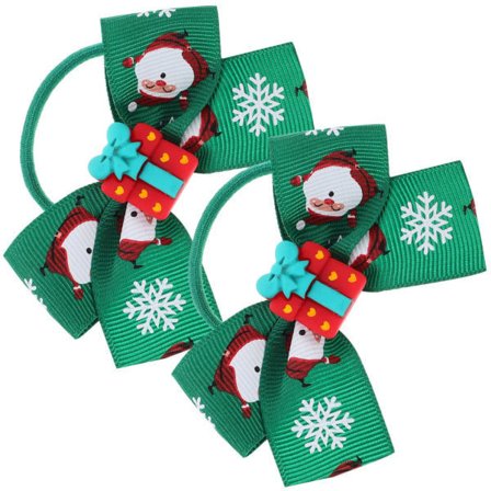 2 st Julrosett Hår Scrunchies Jul Elastiska Hårband Tomte Hårrep Jul Hårband Söta Håraccessoarer