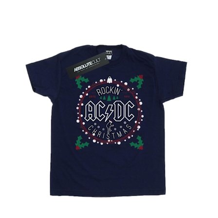 AC/DC Dam/Kvinnors Jul Cirkel Bomull Pojkvän T-shirt S