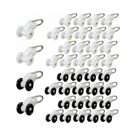 40 stk. Gardin Glider Ruller, Pergola Skinnekroker, Metall Trinse Hjul Gardinskinner, Skyve Gardinkroker