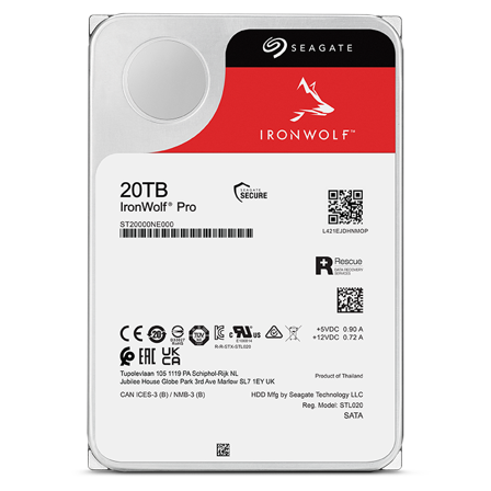 Seagate IronWolf Pro 20TB 7200rpm 256MB SATA 6Gb/s 3.5" harddisk