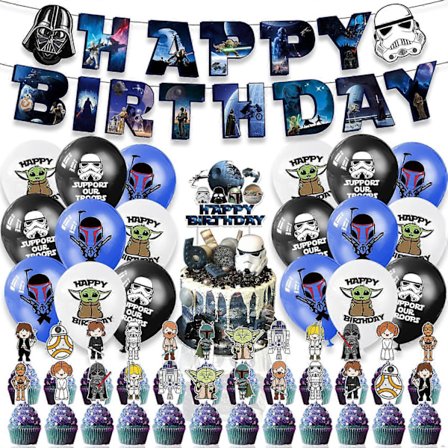 Star Wars tema fødselsdagsfest dekorationer STAR WARS flag kage pynt ballon spiral fest